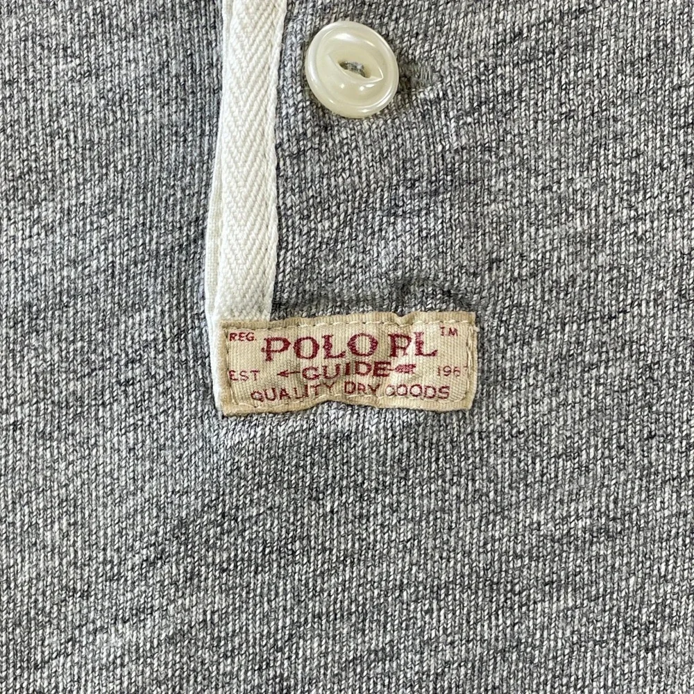 Polo Ralph Lauren Henley Shirt  Mens XL Gray Long Sleeve Classic Preppy School